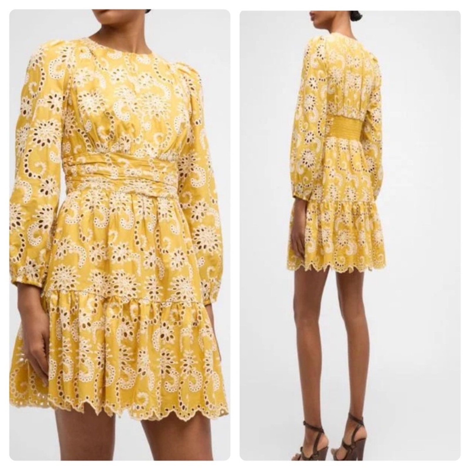 Shoshanna Costas Eyelet-Embroidered Cotton Mini Dress
